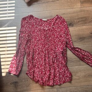 Floral Red Women's Top